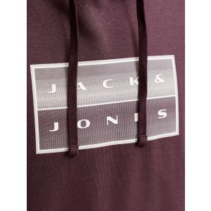 Jack & Jones Hoodie Gradient Block Roodbruin