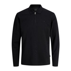 Jack & Jones Longsleeve Poloshirt Zip Zwart